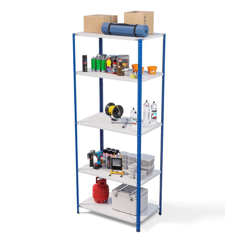 Стеллаж ТС Лайт 2500х1000х500, 5 полок, синие стойки