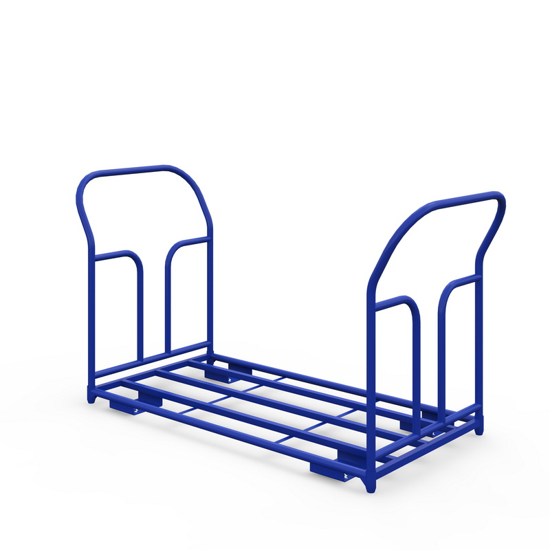 Тележка каркасная с двумя ручками ТКД 7 (г/п 300 кг, 1400x800 мм, колеса черная резина 200 мм)