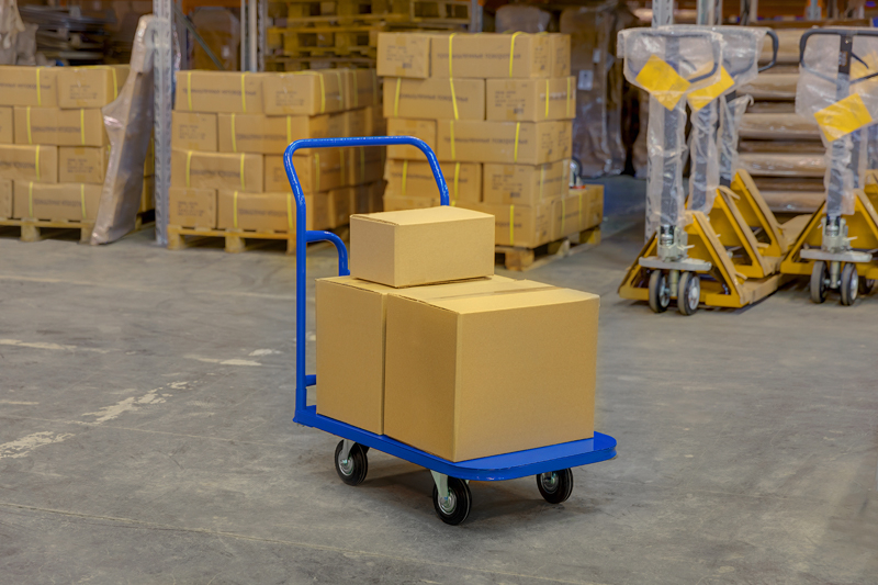 Тележка платформенная ТПТ (г/п 300 кг, 800x500 мм, колеса черная резина 125 мм)