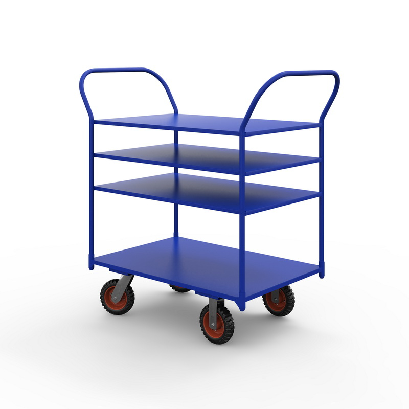 Тележка платформенная трехъярусная ТЯ 2 (900x600 мм, колеса черная резина 160 мм)