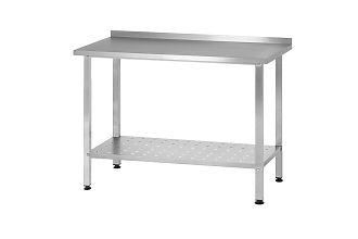 Стол производственный СПРн - 800x600x860 Norma Inox, борт (полка перфорация, ножка профильная, тр. 40x40)