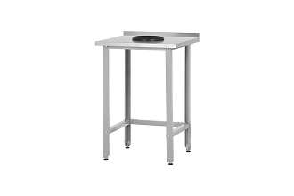 Стол производственный СПРн - 1200x600x860 Norma Inox, сбор отходов, борт (полка-обвязка разборная, ножка угловая)