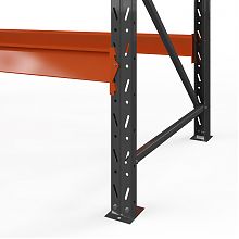 Секция приставная стеллажа металлического Оптима, 2500x1530x785 мм. Ярусы: 4 шт. без настила