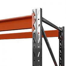 Секция приставная стеллажа металлического Оптима, 2500x1530x785 мм. Ярусы: 4 шт. без настила