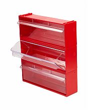 Короб откидной F-300-1, 300х97х112мм, красный, прозрачный