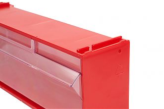 Короб откидной F-300-1, 300х97х112мм, красный, прозрачный