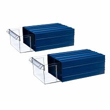 Пластиковый короб Стелла-техник С-501-А-2К-синий-прозрачный, 212х328х126 мм, комплект 2 шт.