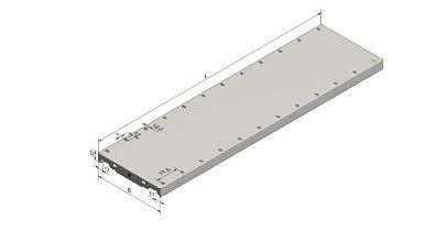 Стеллаж S90 4500х1280х600, 5 полок, доп. секция