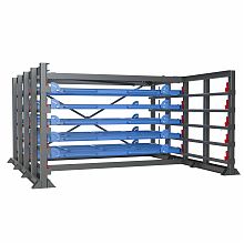Каркас стеллажа без ворот (h-2000) с выкатными платформами для металла 1500х3000 мм