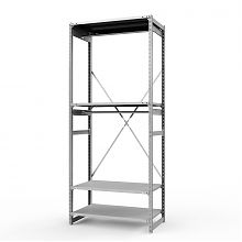 Стеллаж металлический для одежды ТСУ Универсальный, 2500х1000х600 мм. полки: метал. усил. 4 шт.