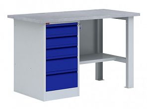 Однотумбовый металлический верстак ВП-3Т/1.2 (Синий)