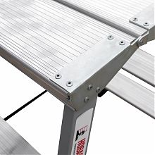 Стремянка двухсторонняя стальная с алюминиевыми ступенями и площадкой 350х260 мм NV2140.3