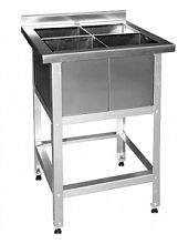 Ванна котломоечная односекционная ВК 1350x700x860 (полка с отверствием под смеситель)