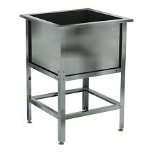 Ванна моечная трехсекционная сварная ВМС 1900x600x860 Нержавеющий каркас (с пристенным бортом)