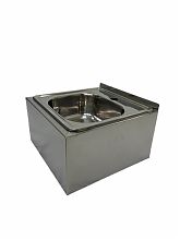 Ванна моечная двухсекционная цельнотянутая ВМЦ 1200x700x860 (полка с отверствием под смеситель)