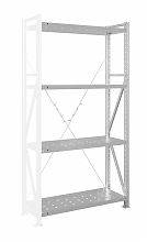 Стеллаж MS U 250x70x80/4 (Нагрузка на полку 200, перфорированная) ДС