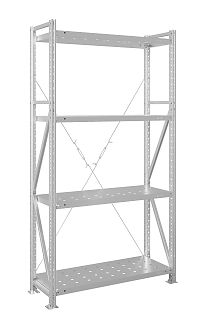 Стеллаж MS U 200x150x30/4 (Нагрузка на полку 200, перфорированная)