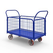 Тележка платформенная с сетчатыми бортами ТС 2 (600х900) г/п 600 кг.150 чугун/полиуретан