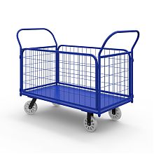 Тележка платформенная с сетчатыми бортами ТС 4 (600х1200) г/п 600 кг.200 нейлон/пластик